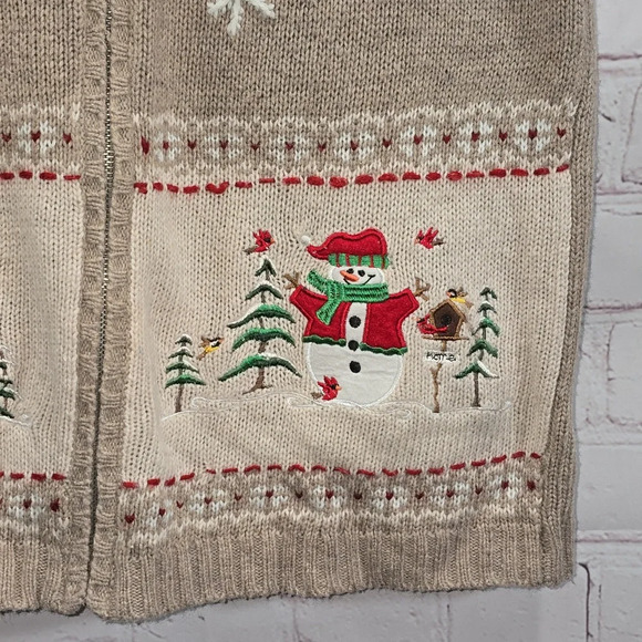 Southern Lady Snowman Cardinal Christmas Vest Ugly Sweater Womens Size Small - Picture 5 of 11